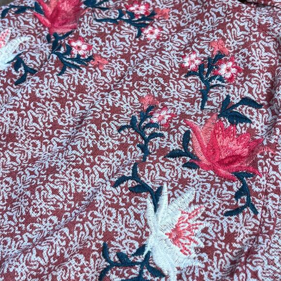 En Crème Embroidered Red Mini Dress Tassel Sides Boho Summer Festival Medium - Picture 4 of 12